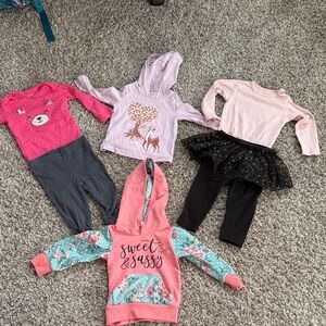 12 month long sleeve bundle, mixed brands of carters, garanimals, H&M, and unkno